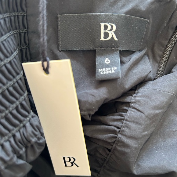 Banana Republic Ariella Taffeta Black Midi Dress Size 6 - Picture 10 of 10